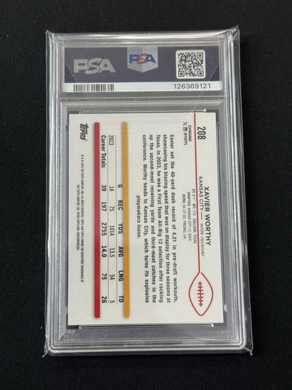 2024 Topps Chrome - Rookies Xavier Worthy #208 Gold Wave Refractor /50 (RC)