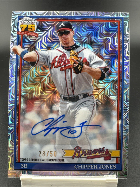 2026 Topps Series 1 1991 Topps Chrome Auto Mojo Chipper Jones #91C-12 28/50