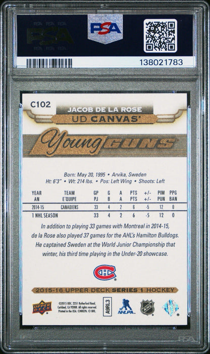 2015-16 Upper Deck - Ud Canvas Young Guns Jacob De La Rose #C102 (RC)