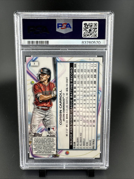 2023 Topps Cosmic Chrome Corbin Carroll #7 PSA 10 Rookie Arizona Diamondbacks