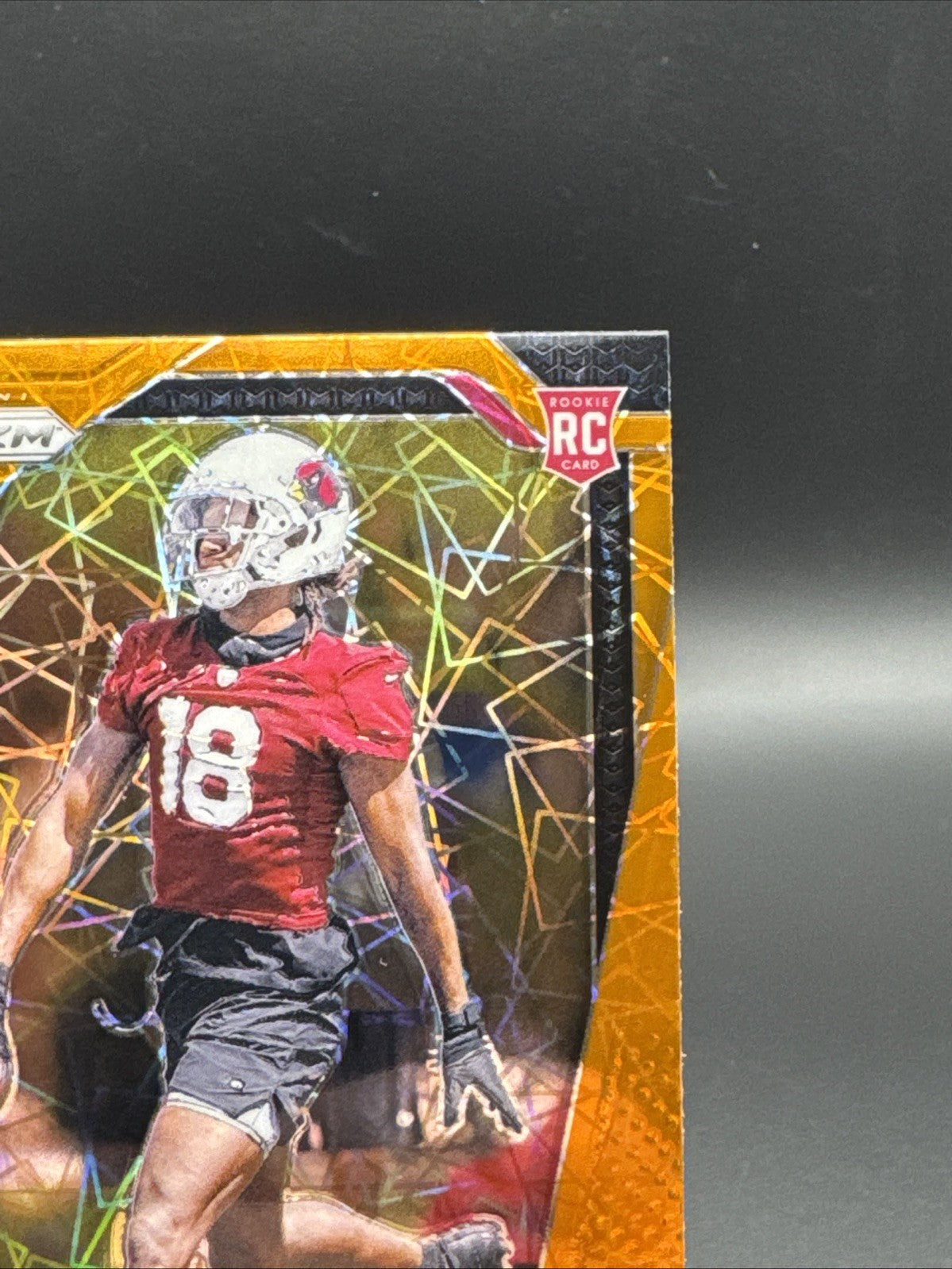 Marvin Harrison Jr. 2024 Prizm Orange Lazer Laser Rookie RC #375 Cardinals