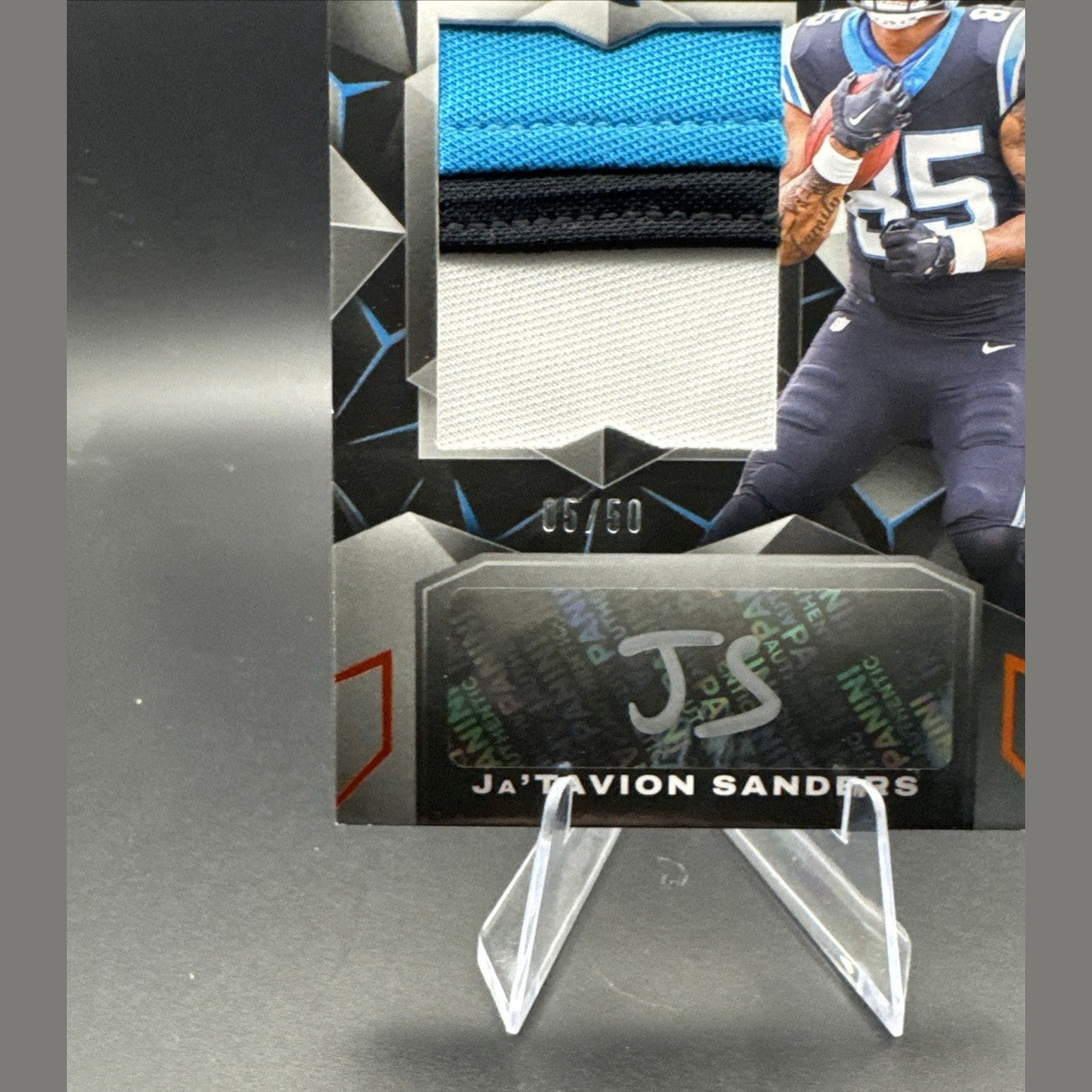 2024 Panini Black - Rookie Patch Autograph Ja'Tavion Sanders #222 Emerald 5/50