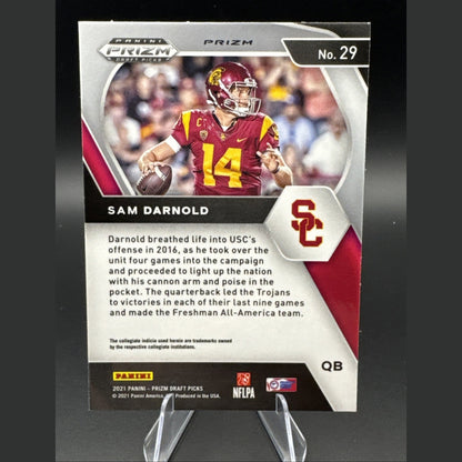 2021 Sam Darnold #29 Cracked Ice Panini Prizm Draft Picks USC Trojans Football
