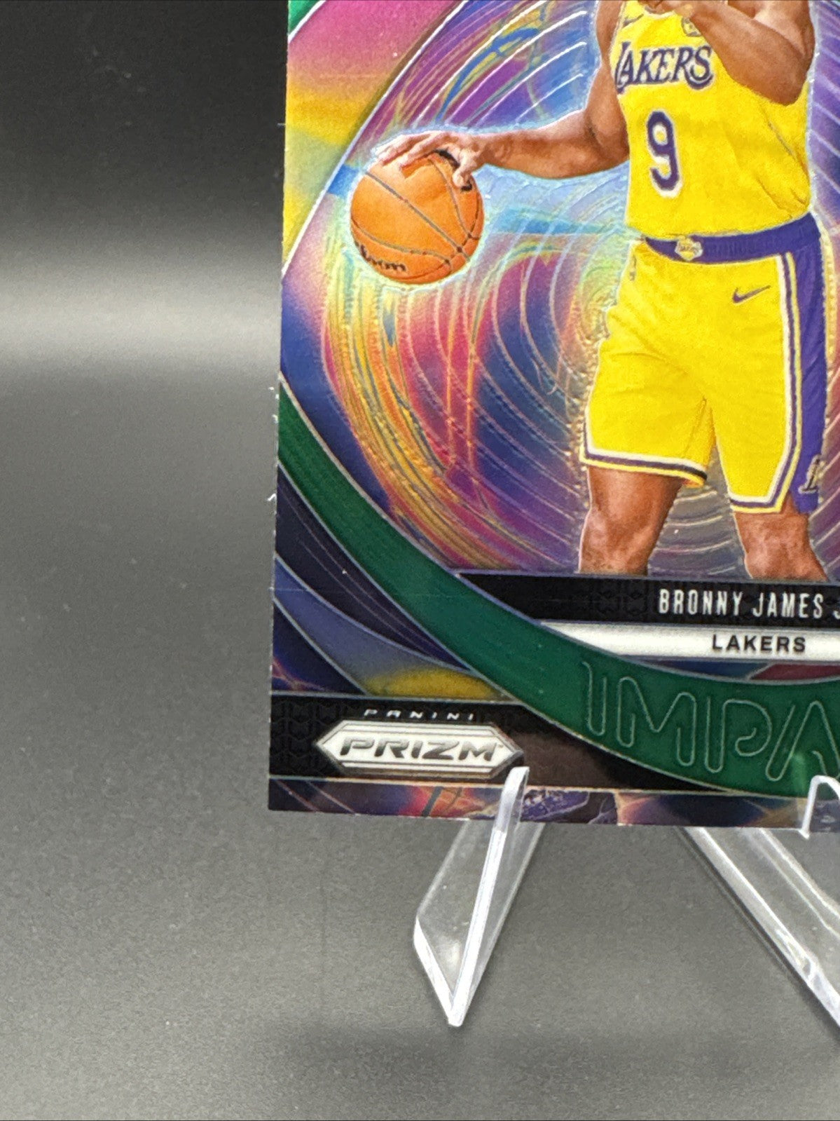 2024-25 Panini Prizm - Instant Impact Bronny James #7 Green Prizm (RC)