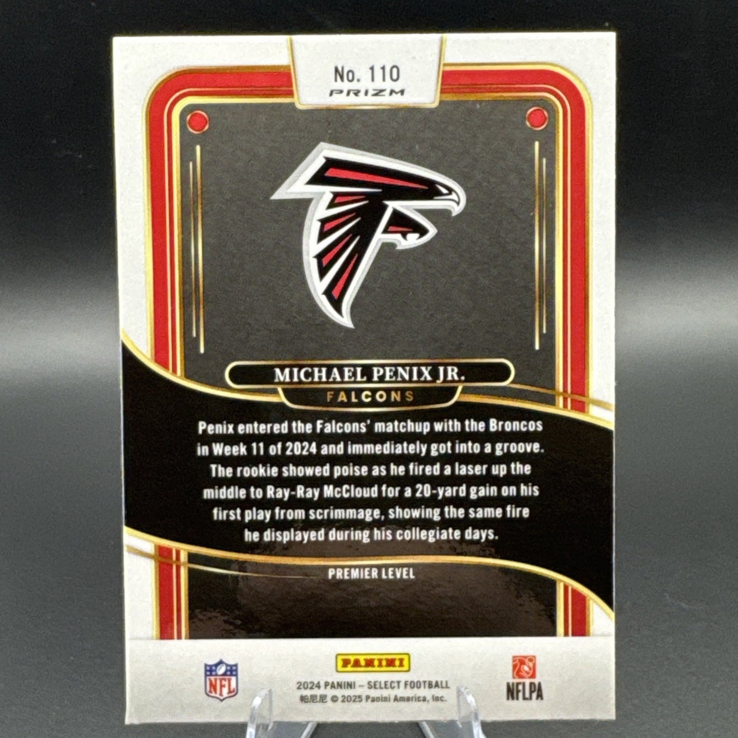 2024 Panini Select - Premier Level Michael Penix Jr. #110 Black & Green Prizm RC