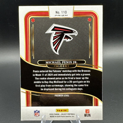 2024 Panini Select - Premier Level Michael Penix Jr. #110 Black & Green Prizm RC