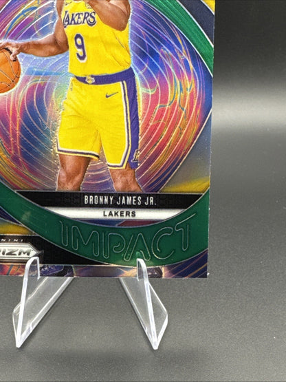 2024-25 Panini Prizm - Instant Impact Bronny James #7 Green Prizm (RC)