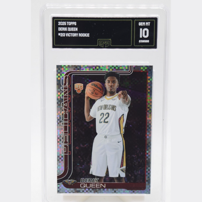 Derik Queen 2025-26 Topps Basketball #213 Victory SSP Pelicans Rookie RC GMA 10