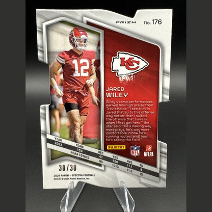 2024 Panini Spectra Jared Wiley Rookie Universal Die Cut 30/30 (RC) Chiefs #176