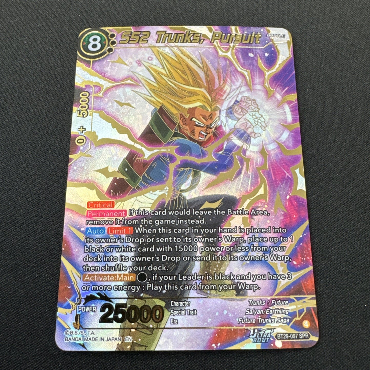 Dragon Ball Super Fearsome Rivals SS2 Trunks Pursuit BT29-097 Special Rare SPR