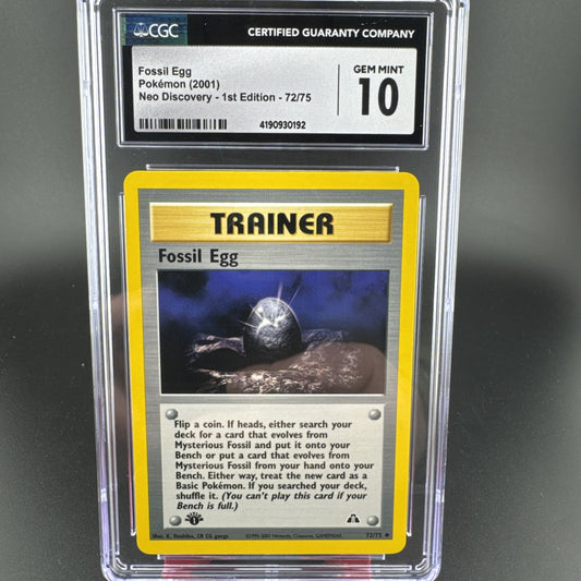 2001 Pokemon Fossil Egg 1st Edition Neo Discovery 72/75 CGC 10