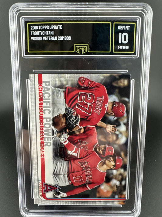 2019 Topps Update Shohei Ohtani,Mike Trout Veteran Combos Pacific Power GMA 10
