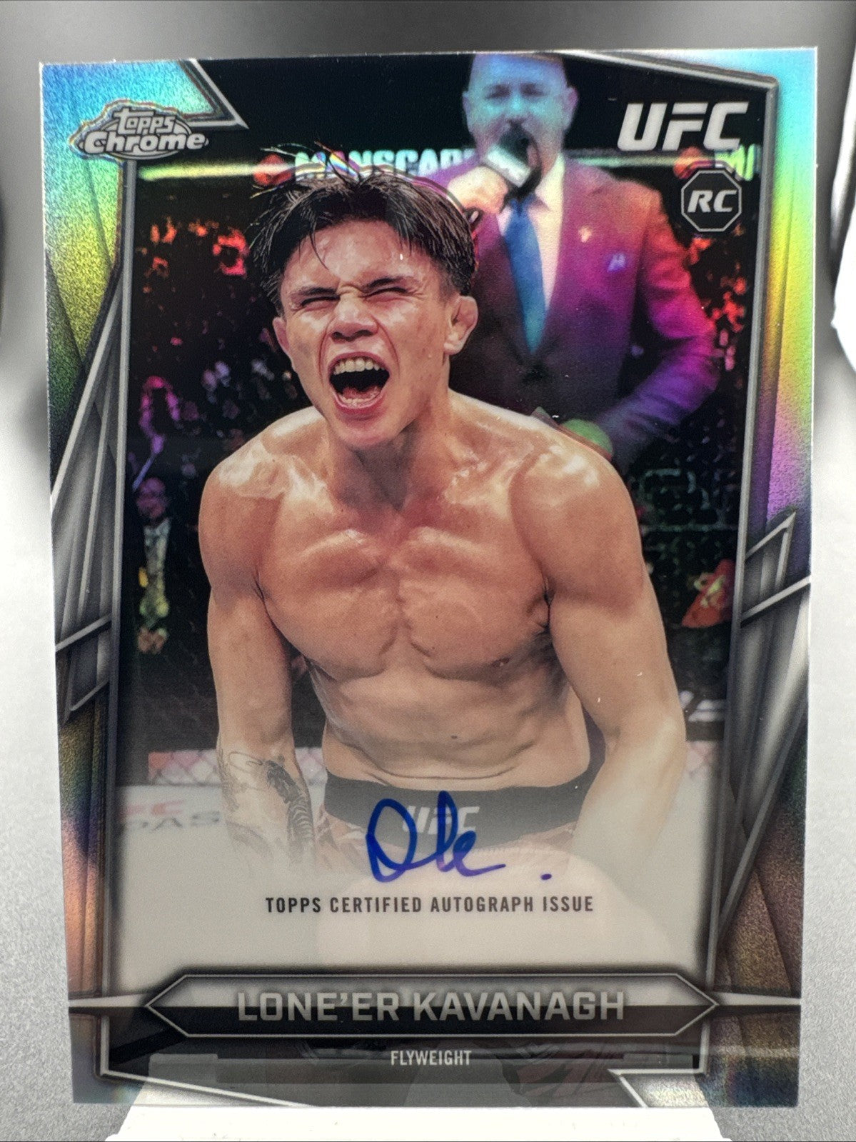 2026 Topps Chrome UFC Lone'er Kavanagh Auto Rookie (RC) Refractor - ON CARD