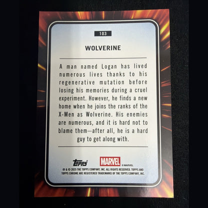 2025 Topps Chrome Marvel Wolverine Purple Shimmer /75