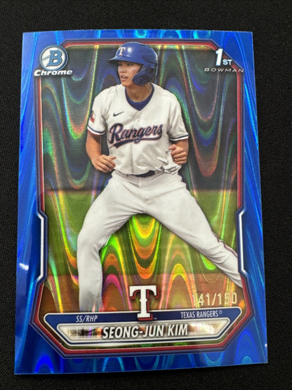 2026 Bowman 1st Chrome BLUE RAYWAVE REFRACTOR/150  Seong-Jun Kim Texas #BCP-45