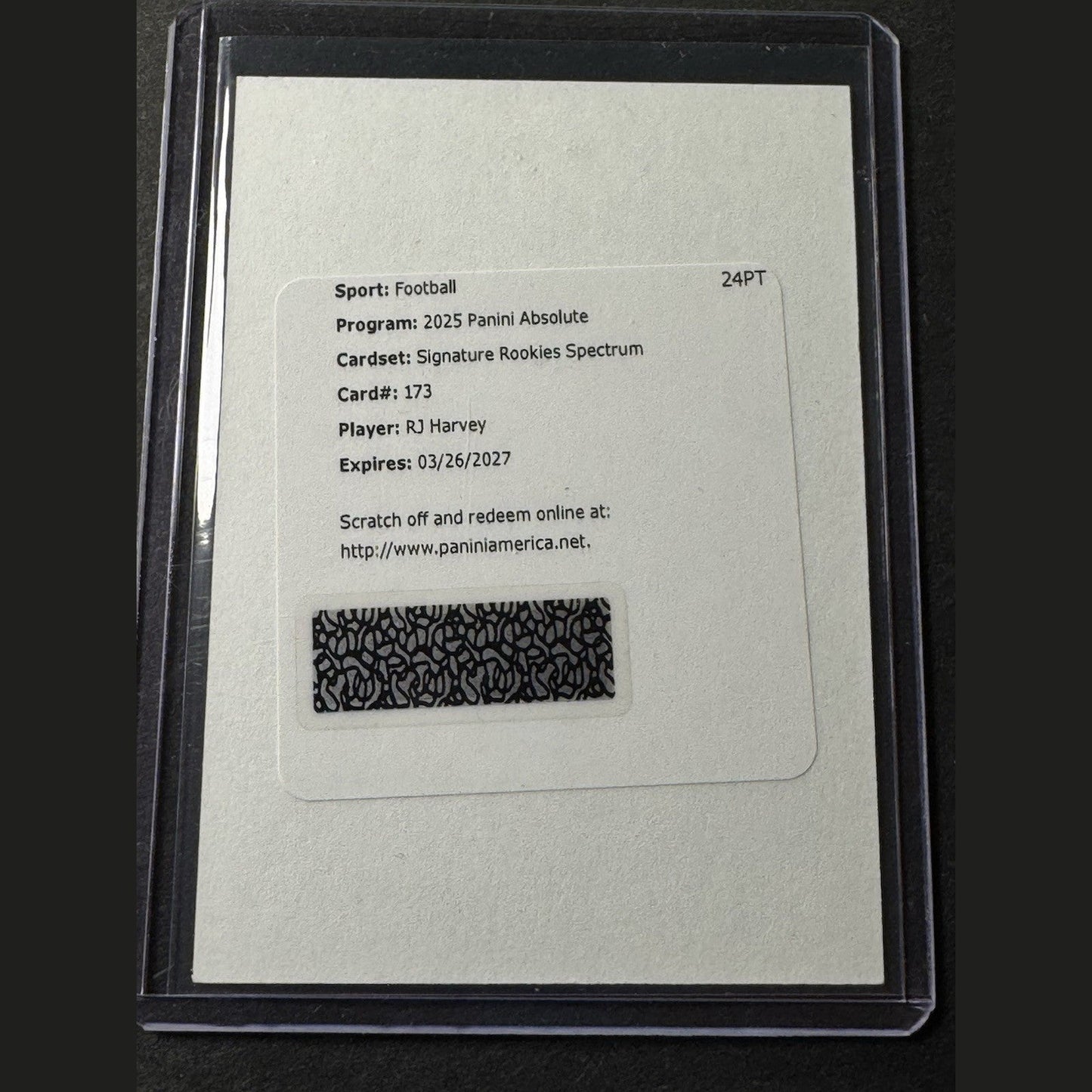 2025 Absolute RJ Harvey Signatures Rookies Spectrum Auto RC Broncos Redemption