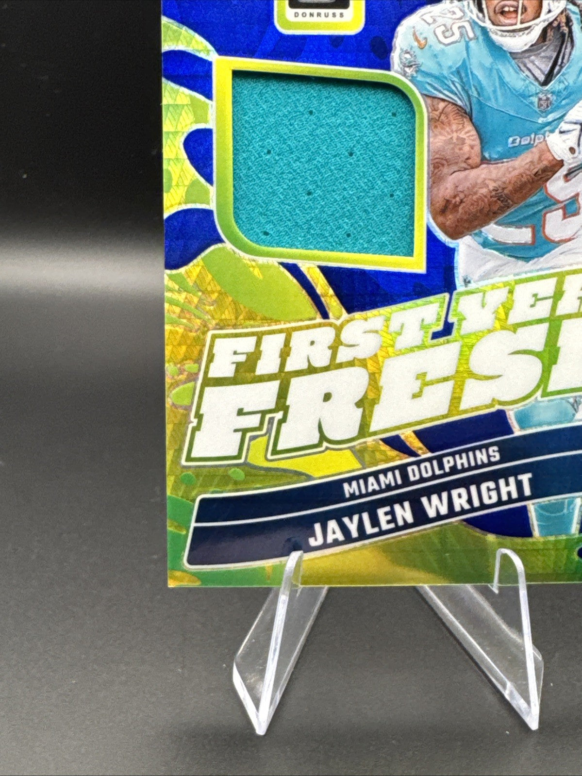 2024 Panini Optic Jaylen Wright First Year Fresh (RC) Blue Hyper #FYF-JWT