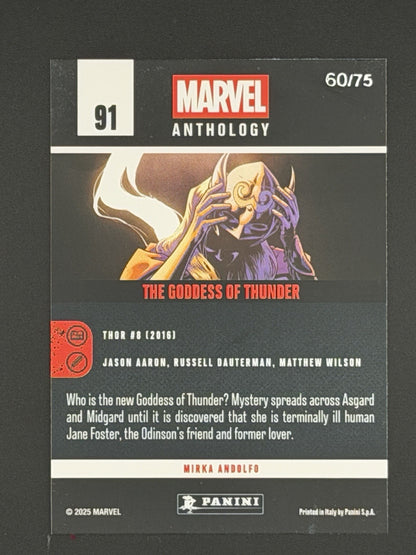 2025 Panini Marvel Anthology; THE GODDESS OF THUNDER; /75 Carnival Holo