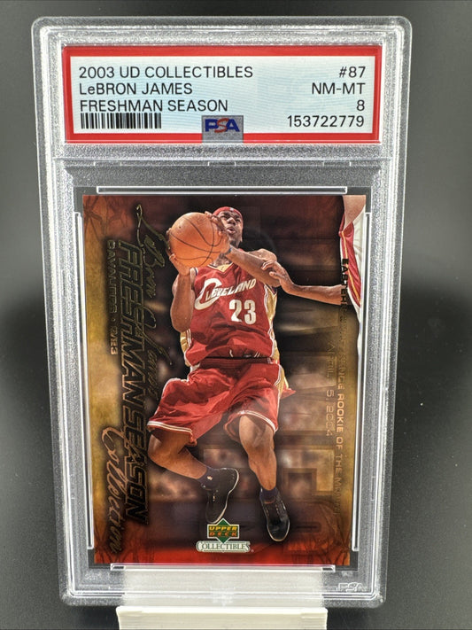 2003-04 Ud Collectibles Lebron James Freshman Season: #87 PSA 8