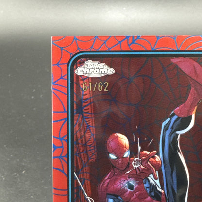 2025 Topps Chrome Marvel #101 Spider-Man Blue & Red Spider Web 61/62