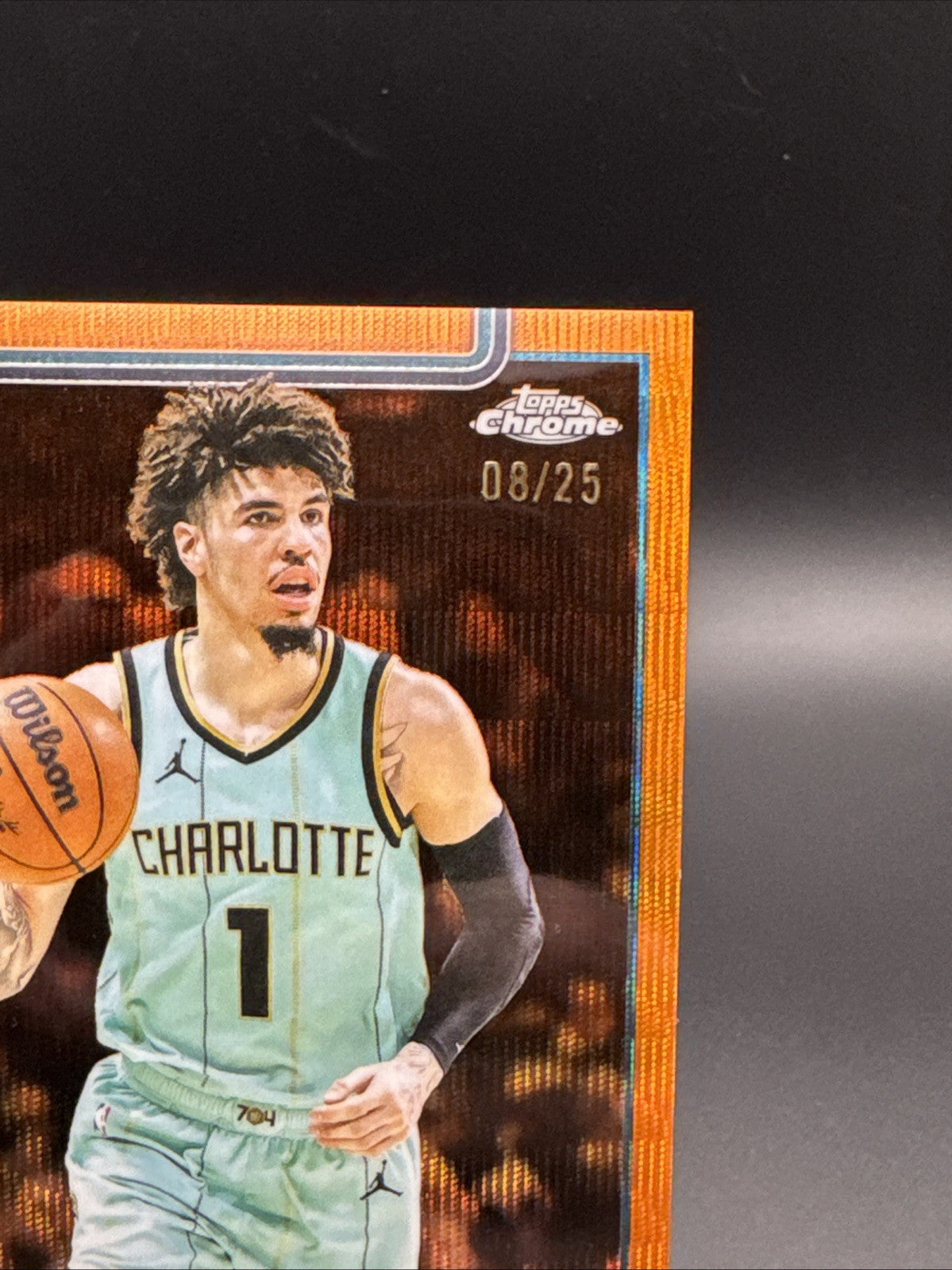 2025 Topps Chrome LaMelo Ball Orange Pulsar /25 #39 Charlotte Hornets SSP NBA