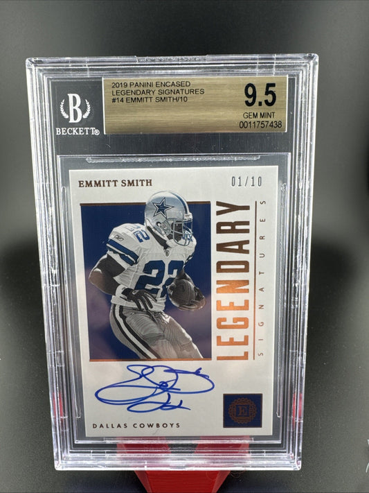 2019 Panini Encased Legendary Signatures #14 Emmitt Smith 1/10 BCG 9.5