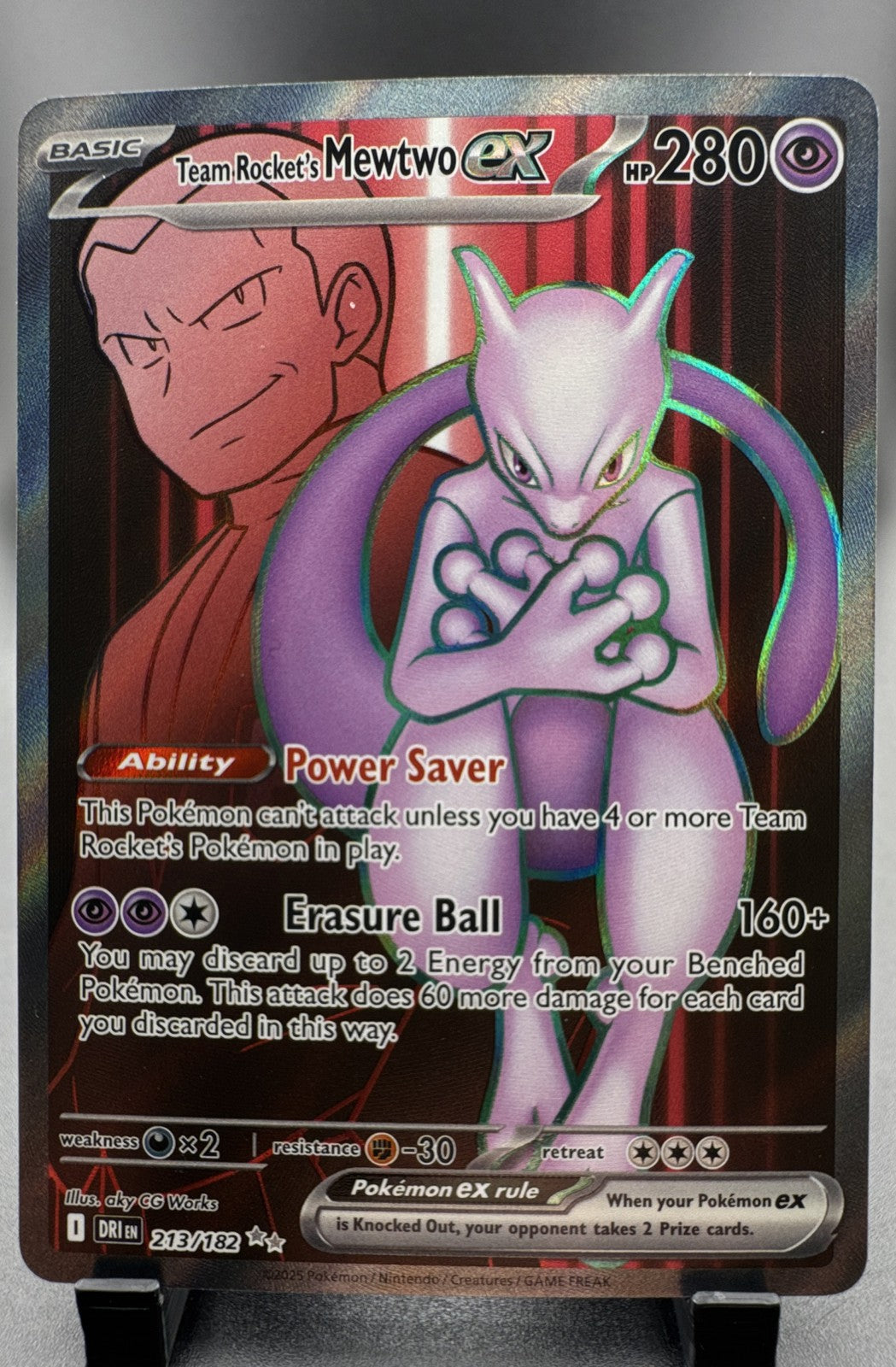 Team Rocket's Mewtwo ex 213/182 Sv10: Destined Rivals Holo