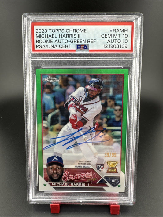 2023 Topps Chrome Michael Harris Rookie Auto 39/99 PSA 10 Auto 10
