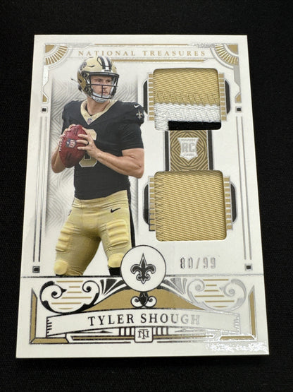 2025 Panini National Treasures Tyler Shough True Rookie Dual 3 Color  Patch /99