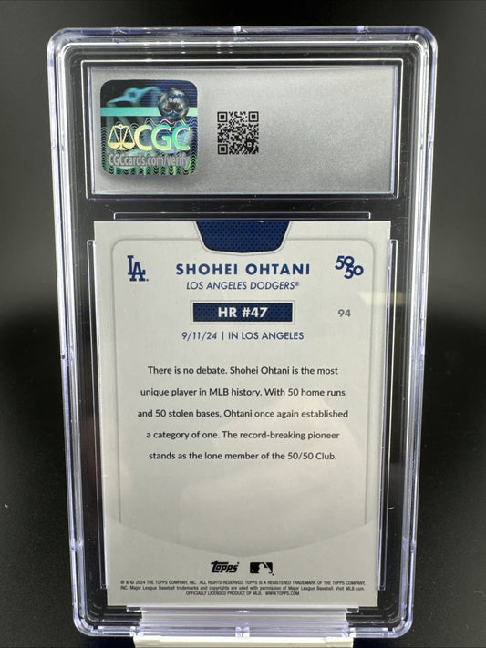 2024 Topps 50/50: Shohei Ohtani - Shohei Ohtani #94 HR #47 CGC 9