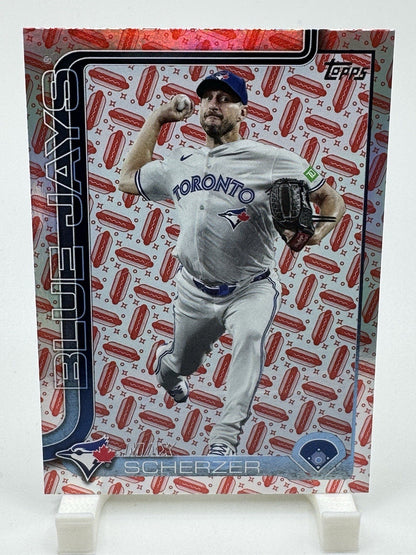 2025 Topps Series 2 Max Scherzer Hot Dogs /99 Toronto Blue Jays #686