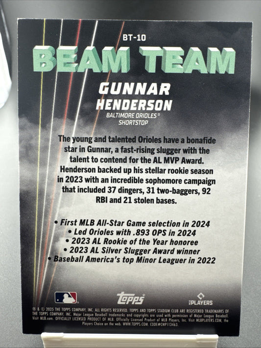 2025 Topps Stadium Club Gunnar Henderson Beam Team #BT-10