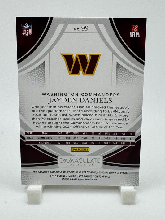 2025 Panini Immaculate Patches Jayden Daniels Patch Card /10  Vertical SSP
