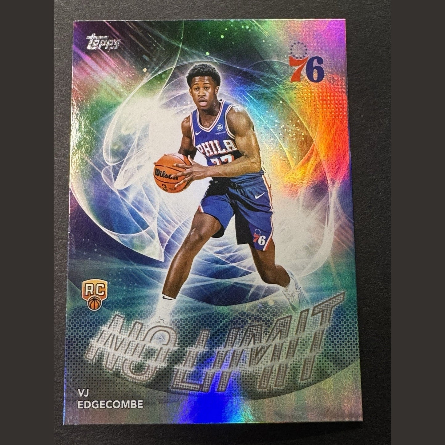 2025 Topps VJ Edgecombe No Limit Rainbow Foil #NL-3 RC 76ers