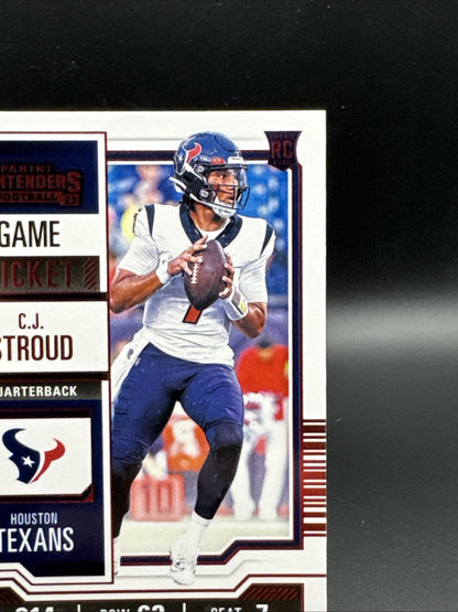 2023 Panini Contenders C.J. STROUD #40 GAME TICKET Rookie RC RED FOIL - Texans