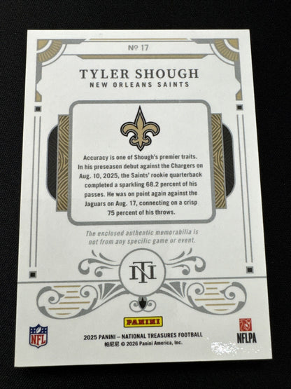 2025 Panini National Treasures Tyler Shough True Rookie Dual 3 Color  Patch /99