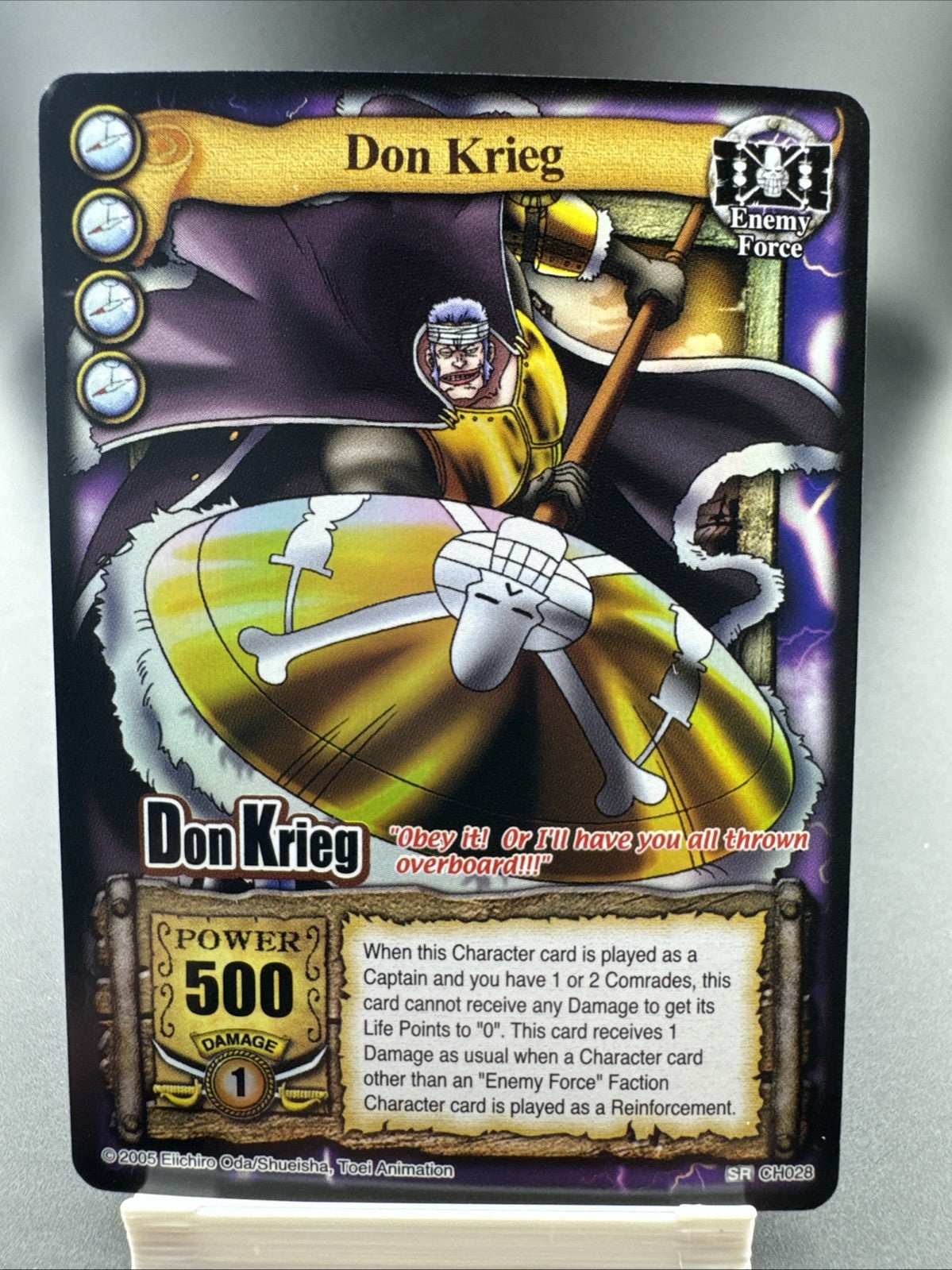 One Piece FOIL Promo! Don Krieg Character Card Enemy Force SR CH028 Bandai 2005