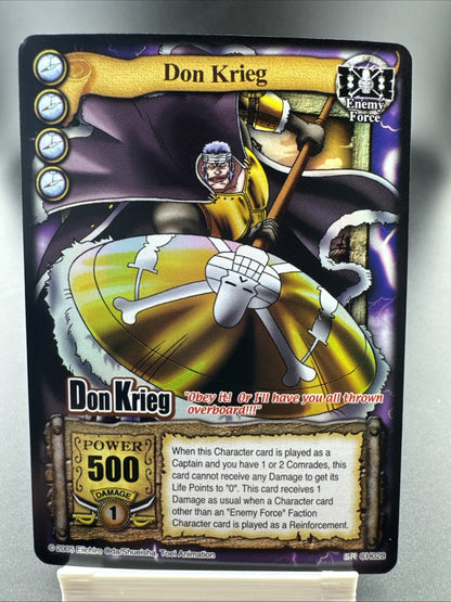 One Piece FOIL Promo! Don Krieg Character Card Enemy Force SR CH028 Bandai 2005