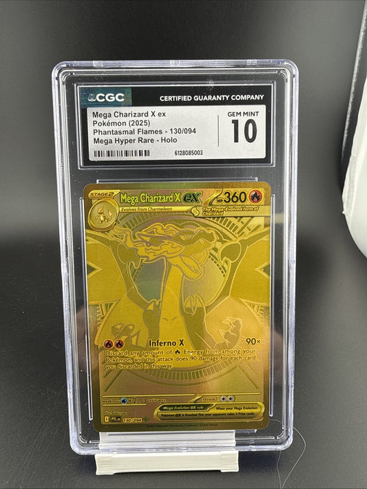 POKEMON MEGA CHARIZARD X EX PHANTASMAL FLAMES 130 CGC 10 GEM MINT HYPER RARE