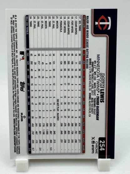 2025 Topps Chrome Royce Lewis Gold Wave Refractor /50 #254 Minnesota Twins