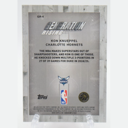 2025/26 Topps Chrome Kon Knueppel Generation Rising Orange Refractor RC 22/25