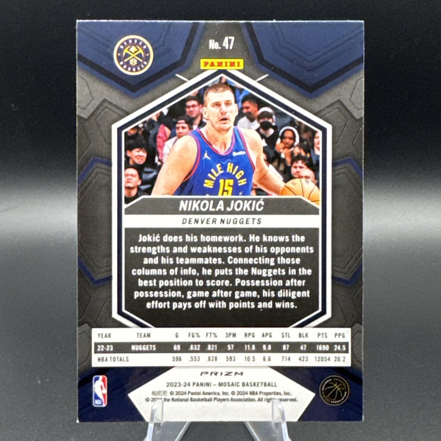 Nikola Jokic 2023-24 Panini Mosaic Disco Prizm Denver Nuggets #47