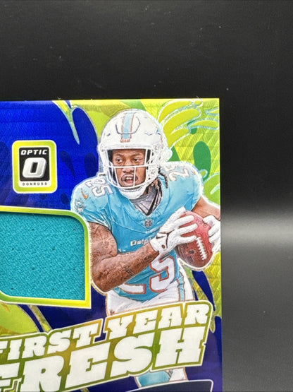 2024 Panini Optic Jaylen Wright First Year Fresh (RC) Blue Hyper #FYF-JWT