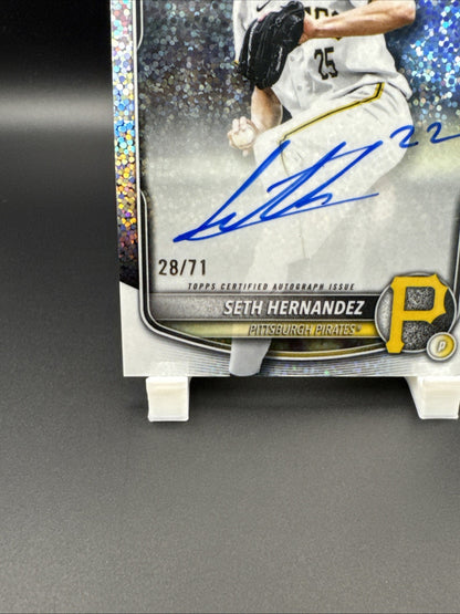 2025 Bowman Chrome Draft Seth Hernandez Sparkle Refractor Auto 28/71 #CPA-SH