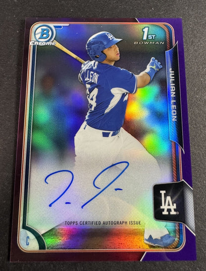 2015 Bowman Chrome Julian Leon Prospect Auto Purple Refractor /250 Dodgers