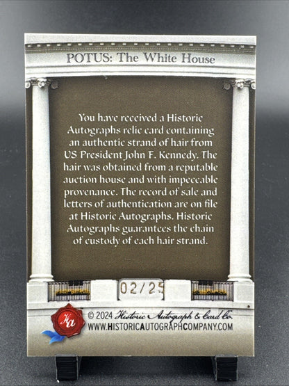 JOHN F. KENNEDY 2025 HISTORIC POTUS DNA HAIR STRAND SAMPLE 2/25