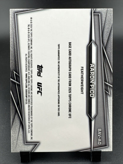 2026 Topps Chrome UFC - Autographs Aaron Pico #BAV-AO (AU, RC)