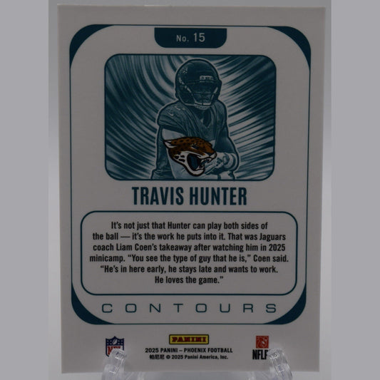 Travis Hunter Rookie 2025 Panini Phoenix Contours Refractor RC Jaguars #15