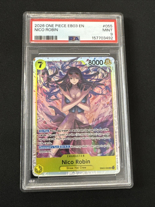 2026 One Piece EB03 EN Nico Robin #055 PSA 9 MINT