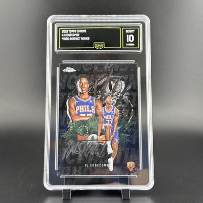 2025 Topps Chrome Basketball VJ Edgecombe Instinct Rookie #INS-13 GMA 10